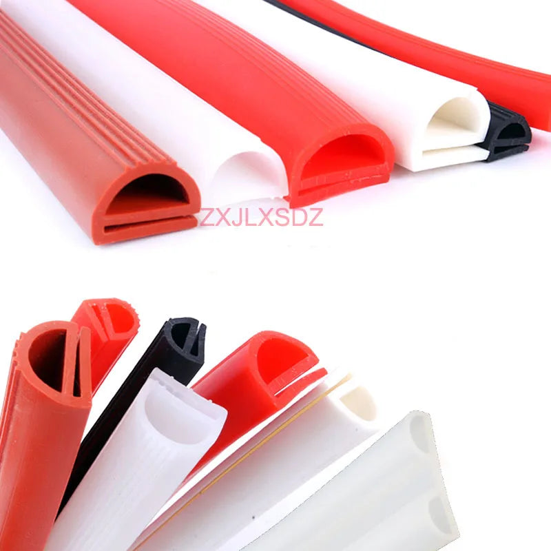 3 Meters High Temperature Resistant Silicone Rubber Oven Door Seal E Type Steaming Machine Seal Strip Freezer Door Seal Gasket
