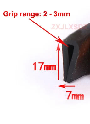 5 Meters U Channel Door Rubber Seal Strip Edge Trim Edge Guard Weatherstrip Noise Insulation Rubber Profile for Glass Metal Wood