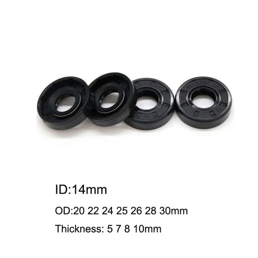 10 Pcs NBR Nitrile Rubber TC Double Lip Oil Seal 14x20x5 14x22x5/7 14x24x5/7 14x25x7/8 14x26x7 14x28x5/7/8 14x30x7/10mm