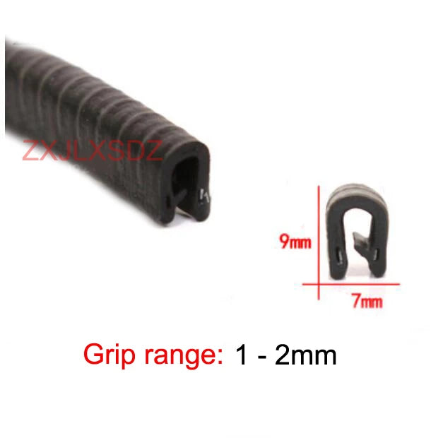 3 Meters Black U Shaped PVC Edge Trim Auto Door Seal Strip Car Door Window Truck Noise Proof Auto Door Edge Guard