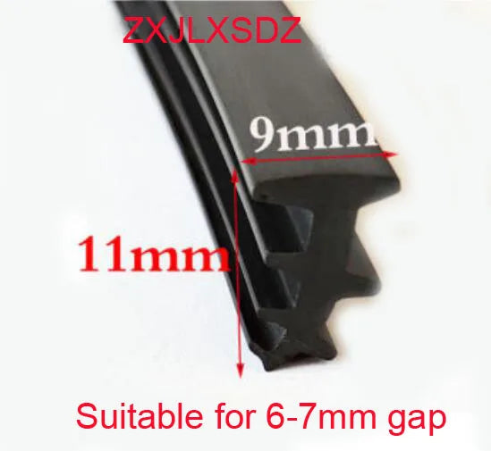 3 Meters Aluminum Alloy Door and Window Glass Fixed Rubber Sealing Strip Weatherstrip Gap Filler Rubber Profile