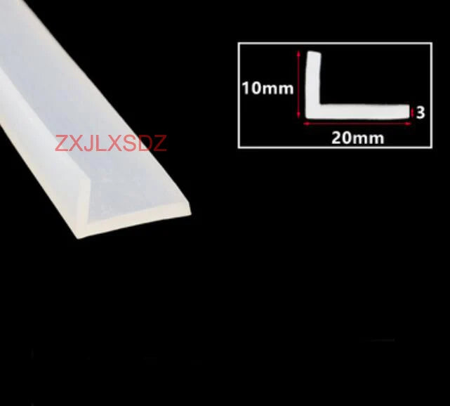 3 Meters L-shaped high temperature resistant silicone rubber edge trim glass door sealing strip weatherstrip edge guard