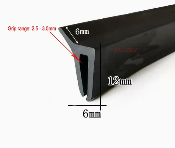 5 Meters H Shape Rubber Seal Strip Edge Guard Rubber Edge Trim Weatherstrip Edge Gasket