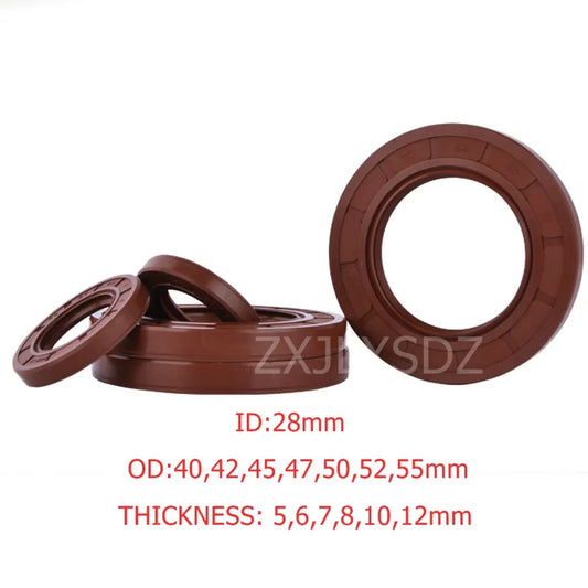 FKM Rubber TC Skeleton Double Lip Oil Seal Gasket 28x40x6/7/8/10 28x42x7/8/10 28x45x5/6/7/8/10 28x47x7/7/10 28x50x7/8/10/12mm