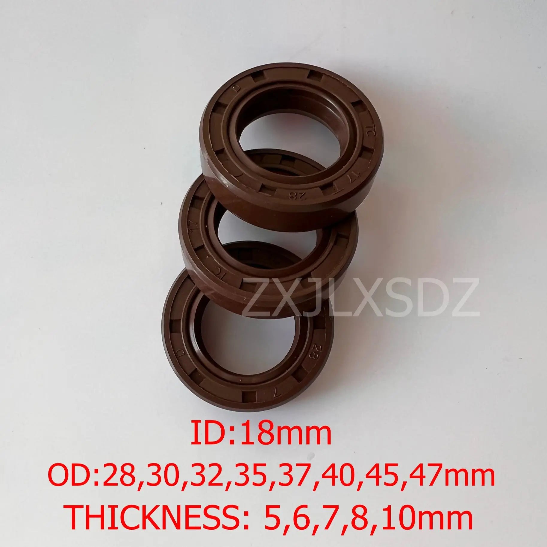 FKM Rubber TC Skeleton Double Lip Oil Seal Gasket 18x28x5/7 18x30x5/6/7/8/10 18x32x7/8/10 18x35x7/8/10 18x37x7 18x40x7/8/10mm