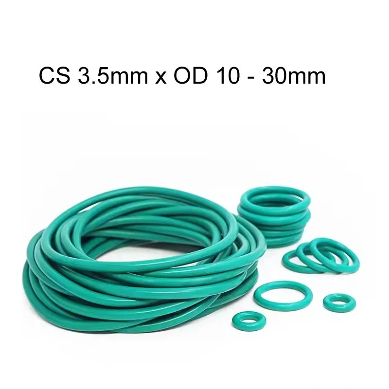100 PCS FKM Rubber O RING Gasket CS 3.5mm x OD 10/11/11.5/12/12.5/13/13.5/14/15/16/17 To 30mm