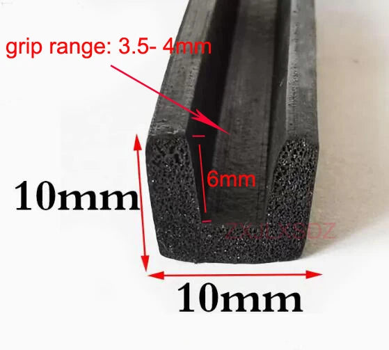 U Type Rubber Foam Sealing Strip Anti-collision Rubber Foam Door Seal Weatherstrip Door Gasket