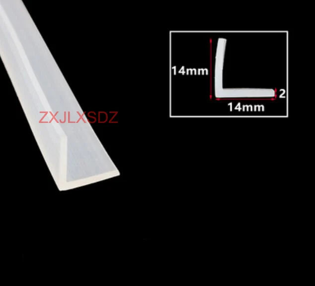 3 Meters L-shaped high temperature resistant silicone rubber edge trim glass door sealing strip weatherstrip edge guard