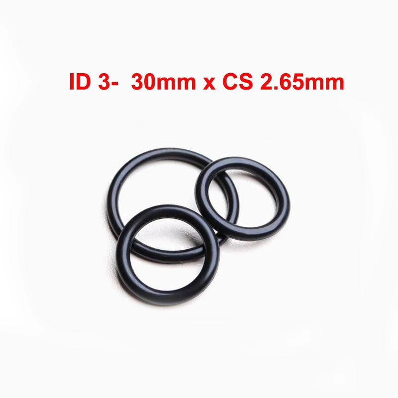 100 PCS NBR Rubber O Ring Seal Gasket CS 2.65mm x ID 3 4 5 5.3 5.8 6 6.7 7.1 7.6 8 8.5 8.75 9 9.5 10 10.6 11 11.2 11.8 To 30mm