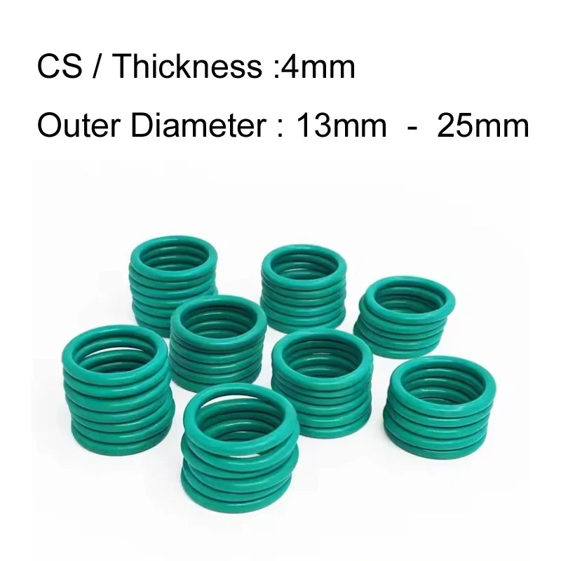 30 PCS FKM Rubber O RING Gasket CS 4mm x OD 13 14 15 16 17 18 19 20 21 22 23 24 25mm