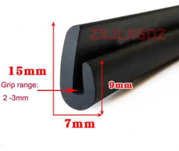 Unequal Edges U-shaped Rubber Edge Trim Sealing Strip Weatherstrip Metal Glass Edge Sealing Protection Strip