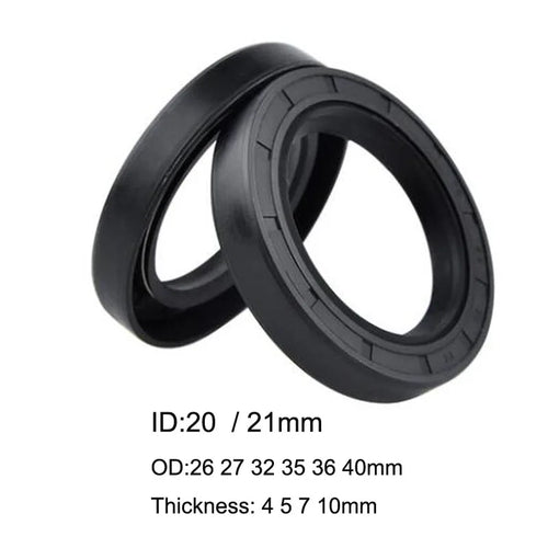 10 Pcs NBR Nitrile Rubber TC Skeleton Oil Seal Gasket O Ring 20x26x4/5 20x27x7 20x36x7/10 21x40x7 /10 21x35x7 21x32x7mm
