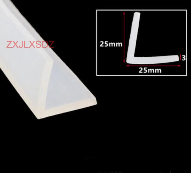 3 Meters L-shaped high temperature resistant silicone rubber edge trim glass door sealing strip weatherstrip edge guard