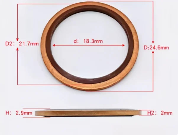 M6 - M48 Copper FKM Rubber Bonded Washer Oil Drain Plug Gasket Seal Ring