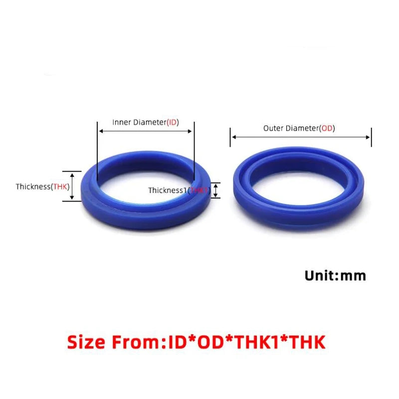 15 Pcs ID 11.2-250mm DHS Type Polyurethane Hydraulic Cylinder Oil Seal Gasket O Ring