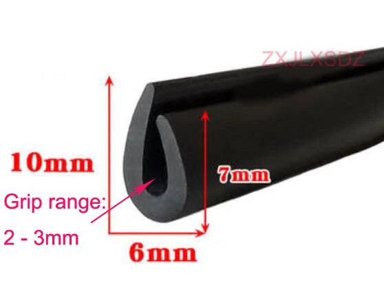 Unequal Edges U-shaped Rubber Edge Trim Sealing Strip Weatherstrip Metal Glass Edge Sealing Protection Strip