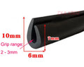 Unequal Edges U-shaped Rubber Edge Trim Sealing Strip Weatherstrip Metal Glass Edge Sealing Protection Strip