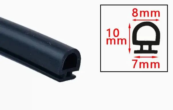 5 Meters Bottom Width 4.5/5/6/7mm Silicone Rubber Seal Strip Aluminum Door Window Gasket Weatherstrip
