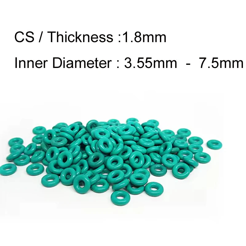 Rubber Ring CS1.8mm x ID 3.55/3.75/4/4.5/4.87/5/5.15/5.3/5.6/6/6.3/6.7/6.9/7.1/7.5  Fluorine Rubber Gasket Seal FKM O Ring