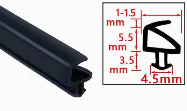 5 Meters Bottom Width 4.5/5/6/7mm Silicone Rubber Seal Strip Aluminum Door Window Gasket Weatherstrip