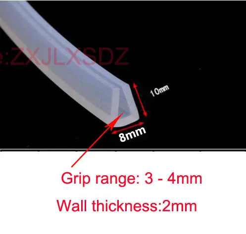 5 Meters U Channel Silicone Rubber Shower Door Glass Sealing Strip Edge Trim Glazing Weatherstrip Edge Guard Furniture Gasket