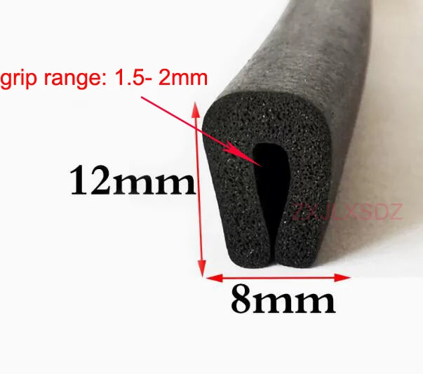 U Type Rubber Foam Sealing Strip Anti-collision Rubber Foam Door Seal Weatherstrip Door Gasket