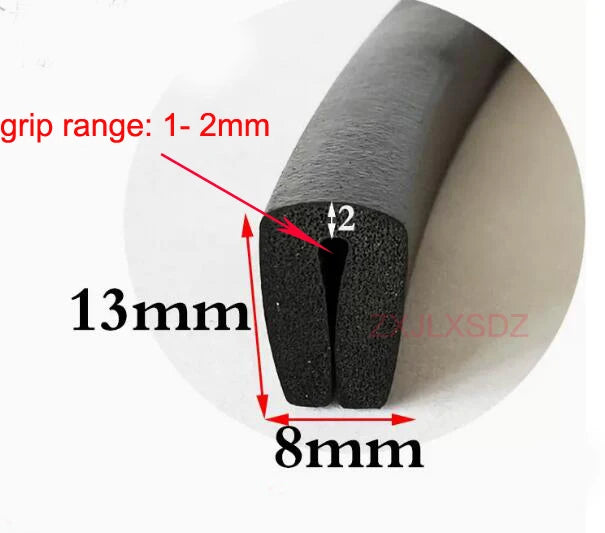 U Type Rubber Foam Sealing Strip Anti-collision Rubber Foam Door Seal Weatherstrip Door Gasket