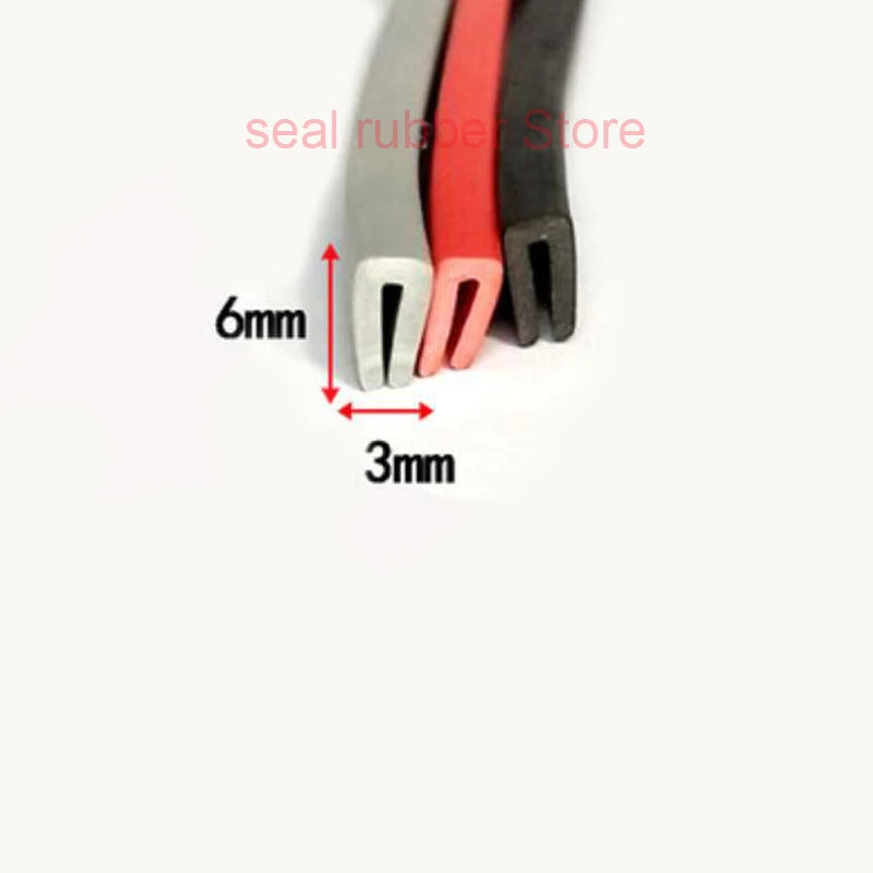 3 Meters U Channel Black White Grey Red Rubber Edge Trim Rubber Sealing Strip Weatherstrip Car Door Protector Edge Guard
