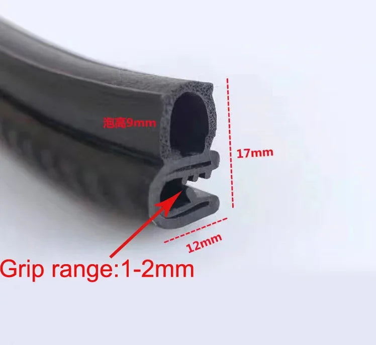 2 Meters Rubber Edge Guard Noise Insulation Car Door Seal Strip Sound Insulation Weatherstrip
