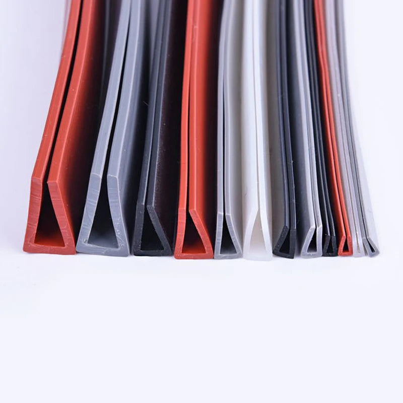 Red Gray Black White Silicone Rubber Sealing Strip Glass Metal Wood Panel Edge Trim Door Window Edge Guard Edge Trim