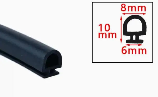 5 Meters Bottom Width 4.5/5/6/7mm Silicone Rubber Seal Strip Aluminum Door Window Gasket Weatherstrip