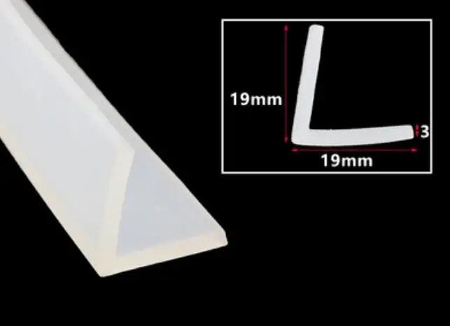 3 Meters L-shaped high temperature resistant silicone rubber edge trim glass door sealing strip weatherstrip edge guard