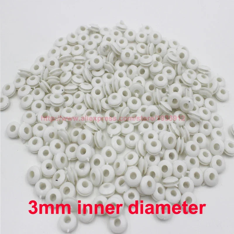 3mm Inner Diameter Double Side White Cable Seal Wire Hole Plug Grommet