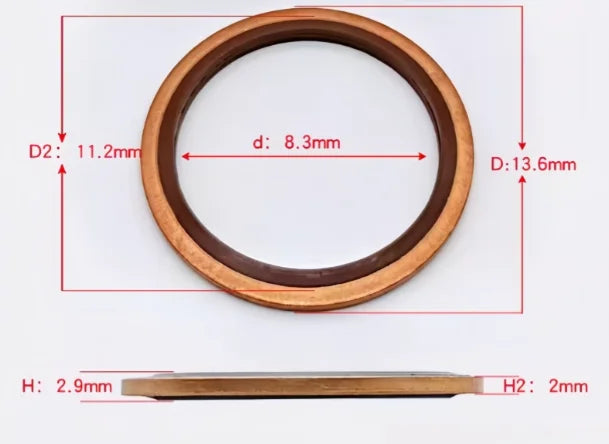 M6 - M48 Copper FKM Rubber Bonded Washer Oil Drain Plug Gasket Seal Ring