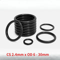 100 PCS NBR rubber O ring O-ring Oring Seal Rubber Gaskets CS 2.4mm x OD 6 7 8 9 10 11 12 13 14 15 16 17 18 19 20 21 24 to 30mm