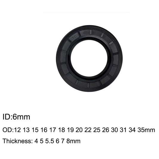 10 قطع حلقة مانع تسرب الزيت مزدوجة الشفة من مطاط النتريل NBR TC مقاس 6x12x4/8 6x13x8 6x15x4/5 6x16x6 6x17x7 6x18x6/7 6x19x7 6x20x4/5.5 ملم