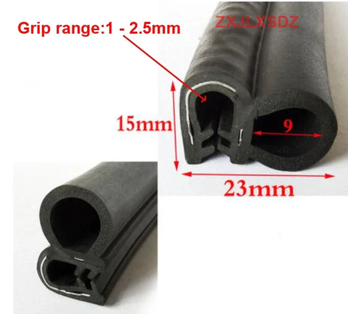 2 Meters Rubber Edge Guard Noise Insulation Car Door Seal Strip Sound Insulation Weatherstrip