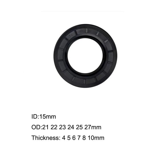 10 Pcs Nitrile Rubber TC Double Lip Oil Seal O Ring 15x21x4/5 15x22x4/5/6/7 15x24x4/5/6/7/8 15x25x4/5/6/7/8/10 15x27x5/7/8mm