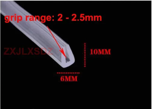 PVC Seal Strip Shower Door and Window Seal Strip Glass Edge Trim Glazing Edge Guard