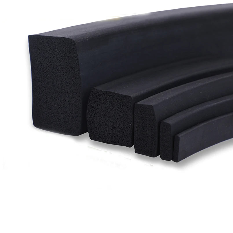 Cabinet Door Window Flat Rubber Foam Bar Foam Weatherstrip Black Square Sealing Strip ( Size : Thickness  X Width )