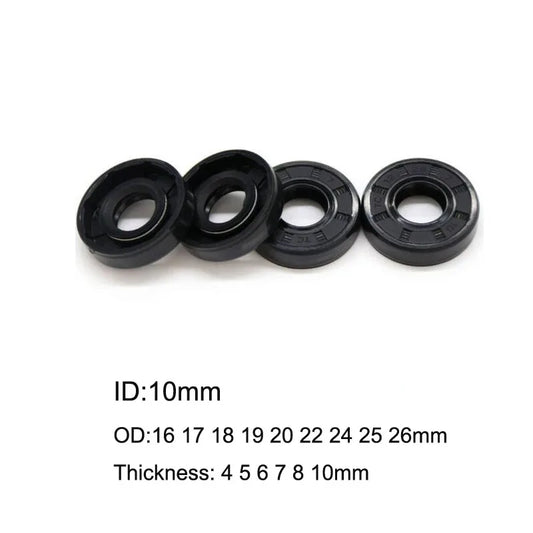 10 Pcs NBR Nitrile Rubber TC Double Lip Oil Seal 10x16x4 10x17x5 10x18x5/7 10x19x5/7 10x20x5/7 10x22x5/6/7/8 10x24x5/7mm