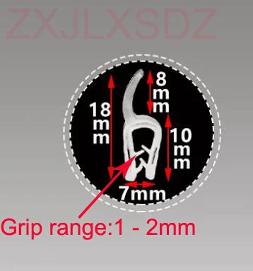 3 Meters U Channel PVC Edge Trim Auto Door Seal Strip Noise Proof Car Door Edge Guard