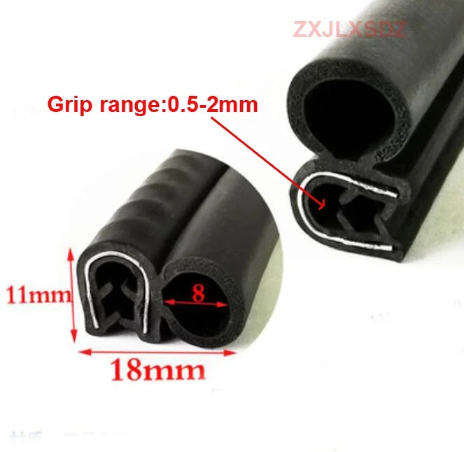 2 Meters Rubber Edge Guard Noise Insulation Car Door Seal Strip Sound Insulation Weatherstrip
