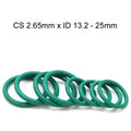 100 PCS Rubber Sealing Ring CS2.65mm x ID 13.2/14/15/16/17/18/19/20/21.2/22.4/23.6/25mm  Fluorine Rubber Gasket Seal FKM O Ring