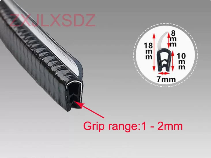 3 Meters U Channel PVC Edge Trim Auto Door Seal Strip Noise Proof Car Door Edge Guard