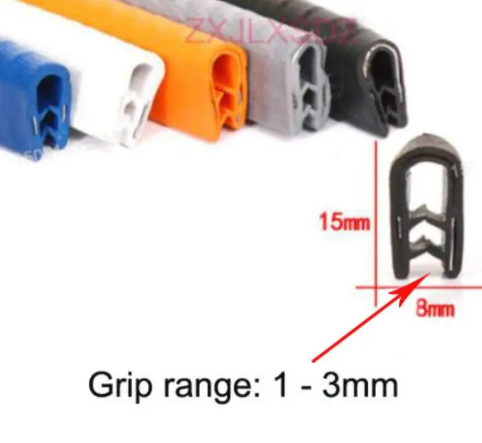 3 Meters Black U Shaped PVC Edge Trim Auto Door Seal Strip Car Door Window Truck Noise Proof Auto Door Edge Guard