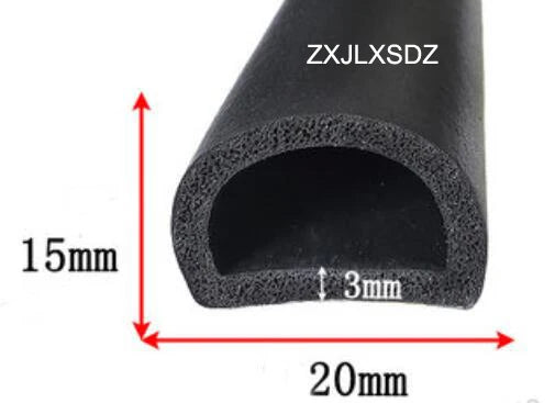 3 Meters self-adhesive D-type rubber foam sealing strip cabinet door foam seal strip door gasket