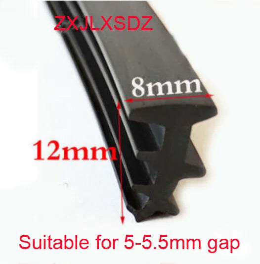 3 Meters Aluminum Alloy Door and Window Glass Fixed Rubber Sealing Strip Weatherstrip Gap Filler Rubber Profile