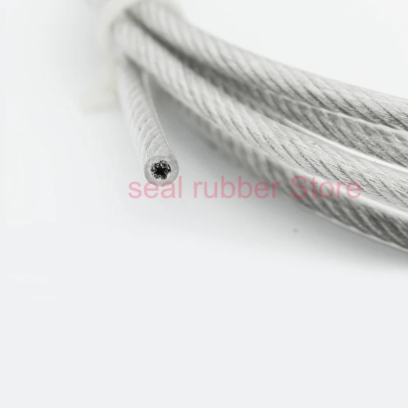 10 Meters PVC Coated Flexible Wire Rope Transparent Stainless Steel Clothesline Diameter 1mm 1.5mm 2mm 3mm 4mm 5mm 6mm