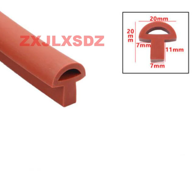 2 Meters Mushroom Head Silicone Strip High Temperature Resistant T Shape Silicone Rubber Sealing Strip For Vacuum Machine Dryer